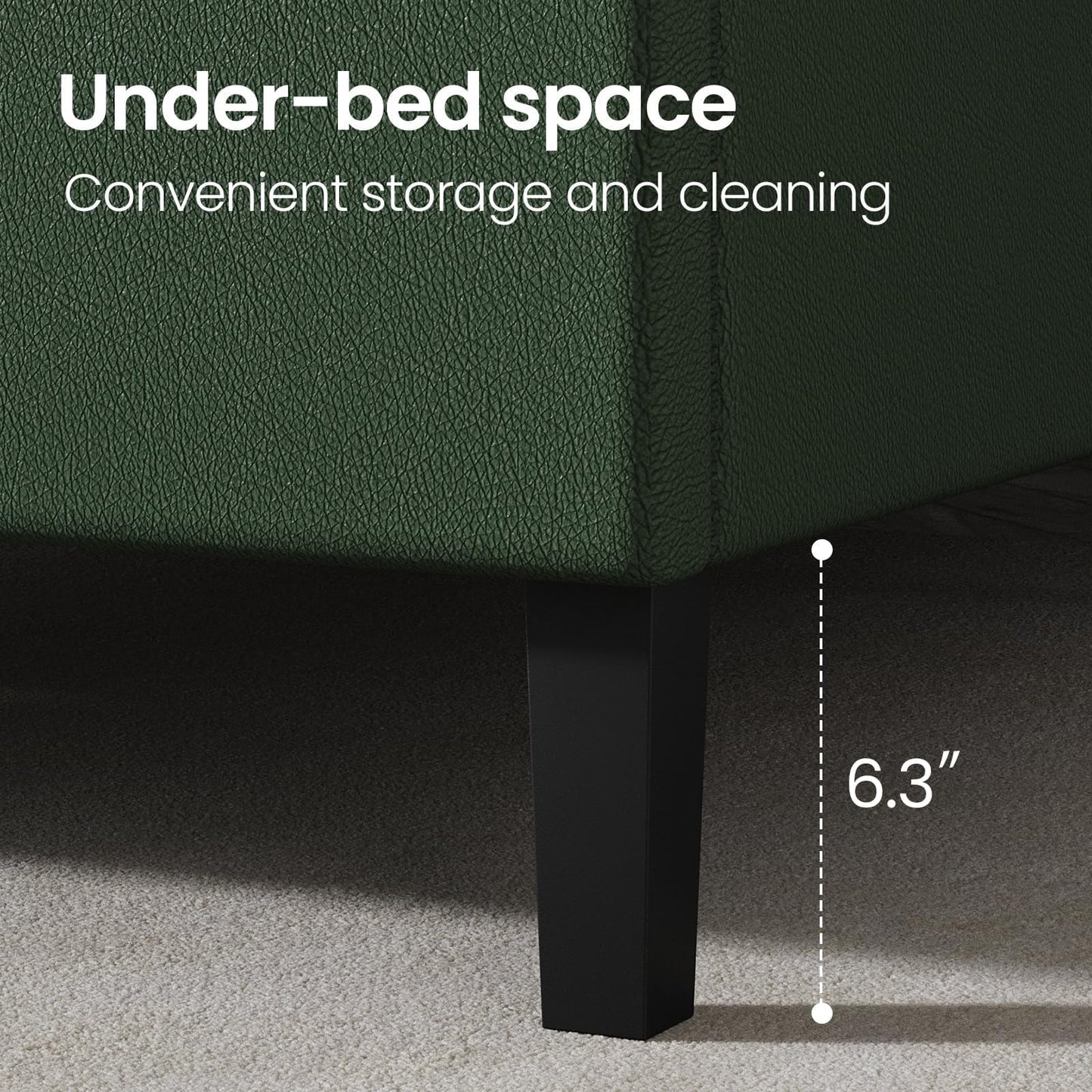 REVOMINCA Upholstered Full Size Bed Frame with Headboard, Green Bed Frame, Platform Bed with Button Tufted Desigh, No Box Spring Required, Easy Assembly, Green