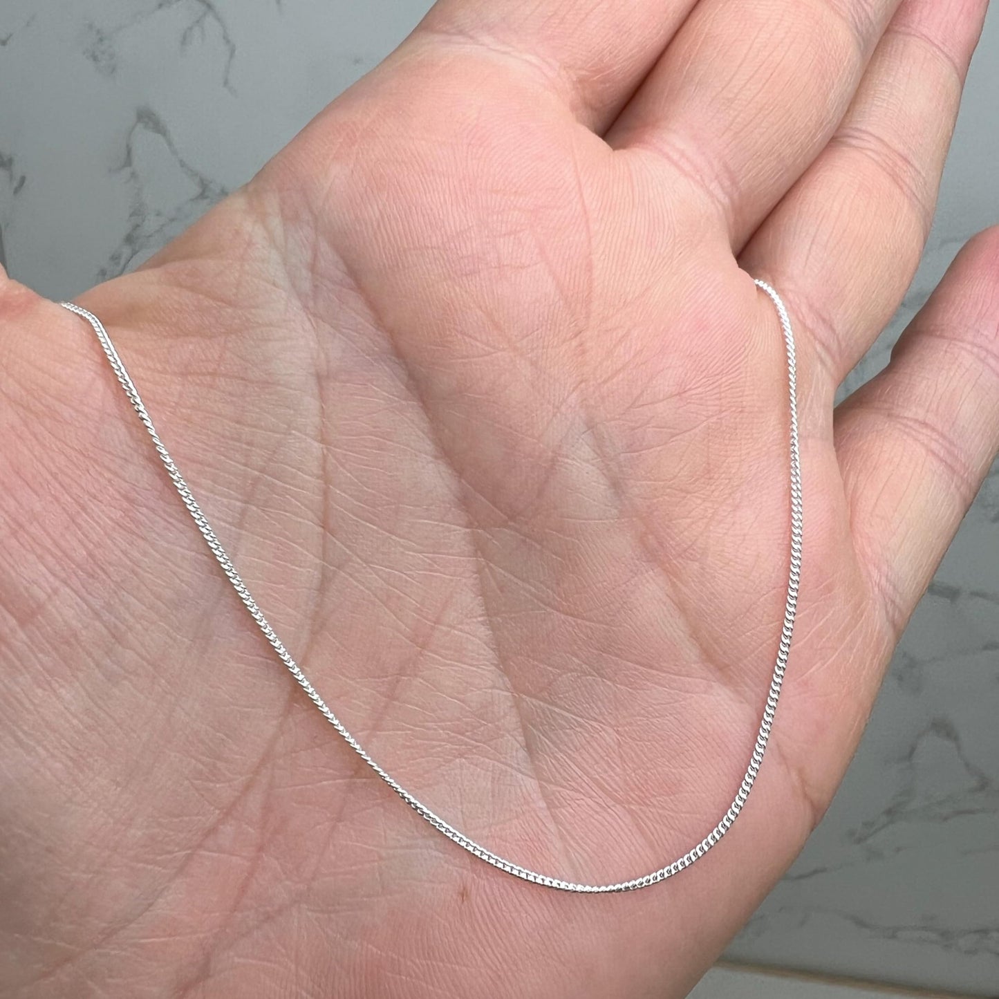 SilverAmber Jewellery UK - 925 Sterling Silver 20 Inch Delicate Italian Curbs - 0.52 mm Thin Chain Necklace - GCH00520