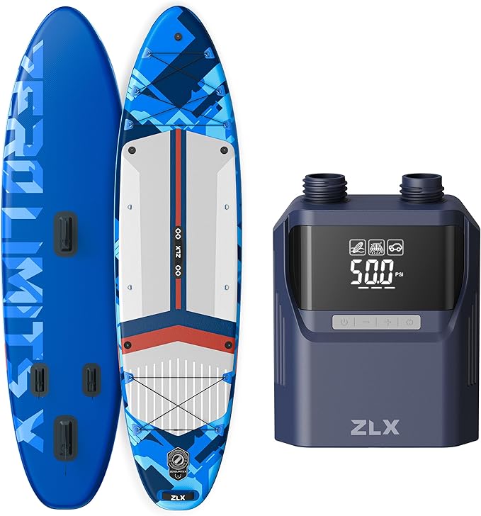 ZLX 11'6 x 35 Inflatable Stand Up Paddle Board with 50PSI Paddle Board Pump
