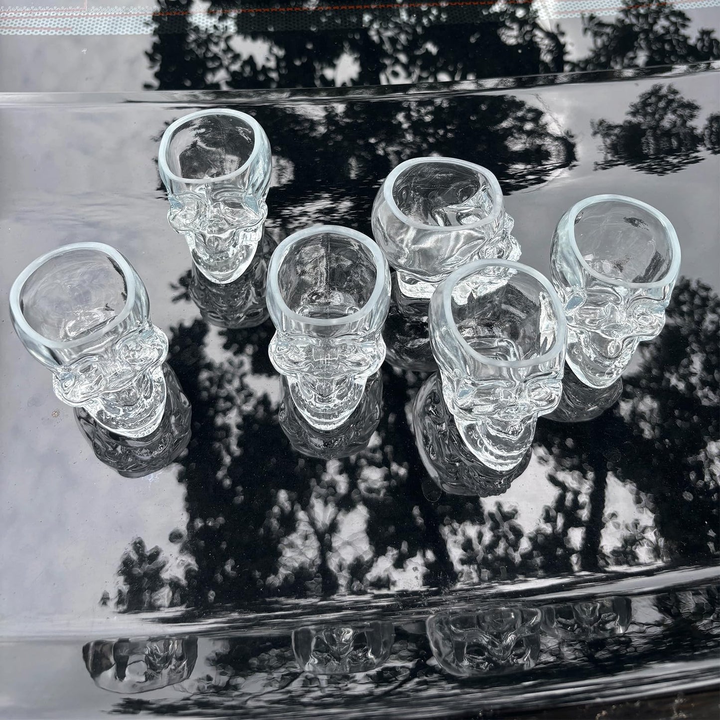Funny Skull Shot Glass, (6pcs) 80ML (2.7oz) Small Wine Glasses Drinking Vodka Spirits Cup, Halloween Themed Party Holiday Gifts - 2.8 oz, Set of 6