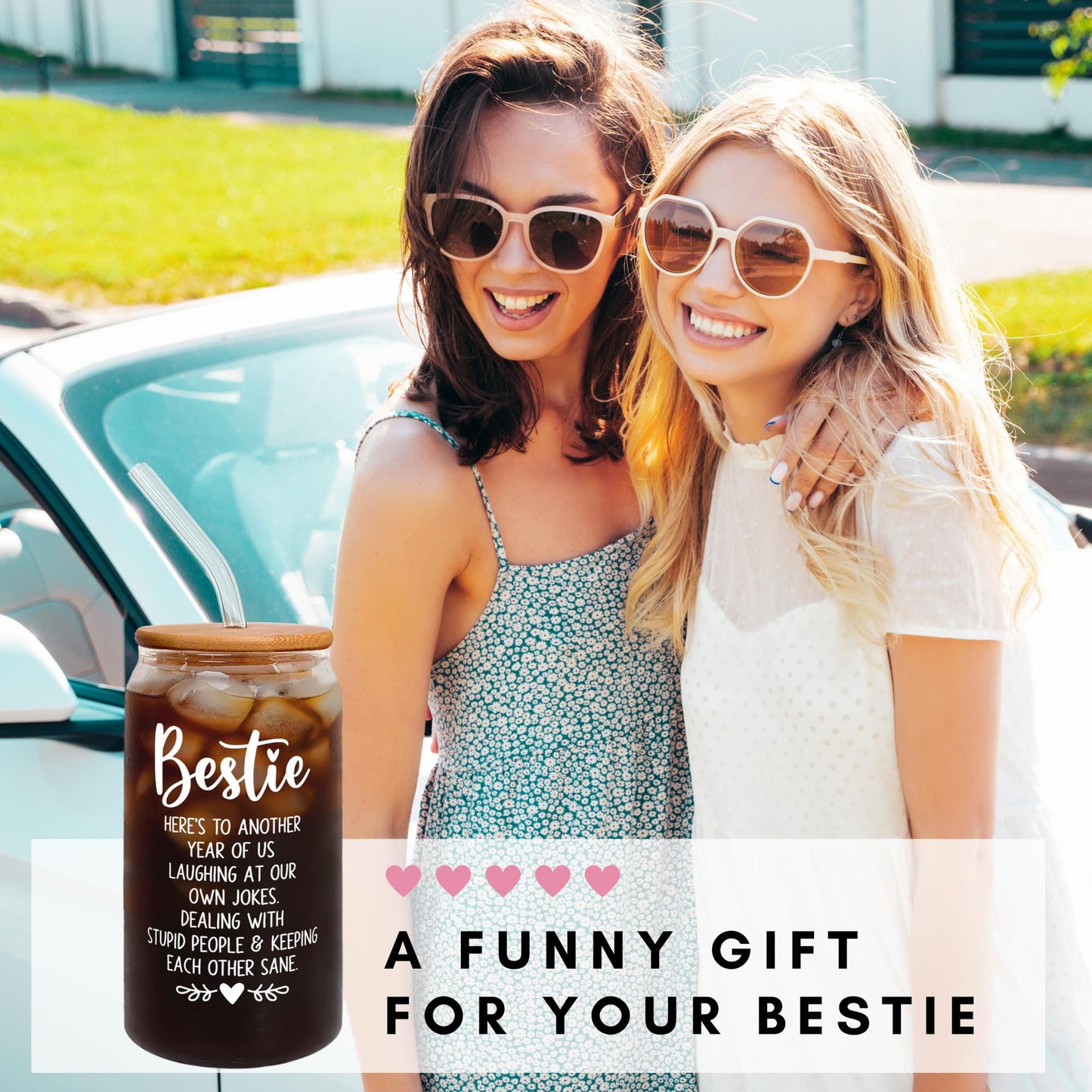 GINGULMINA Friendship Gifts for Women Friends - Mothers Day Gift for Friends Female, Best Friend Birthday Gift for Women - Ideas for Best Friend, Bestie - 16 Oz Can Glass
