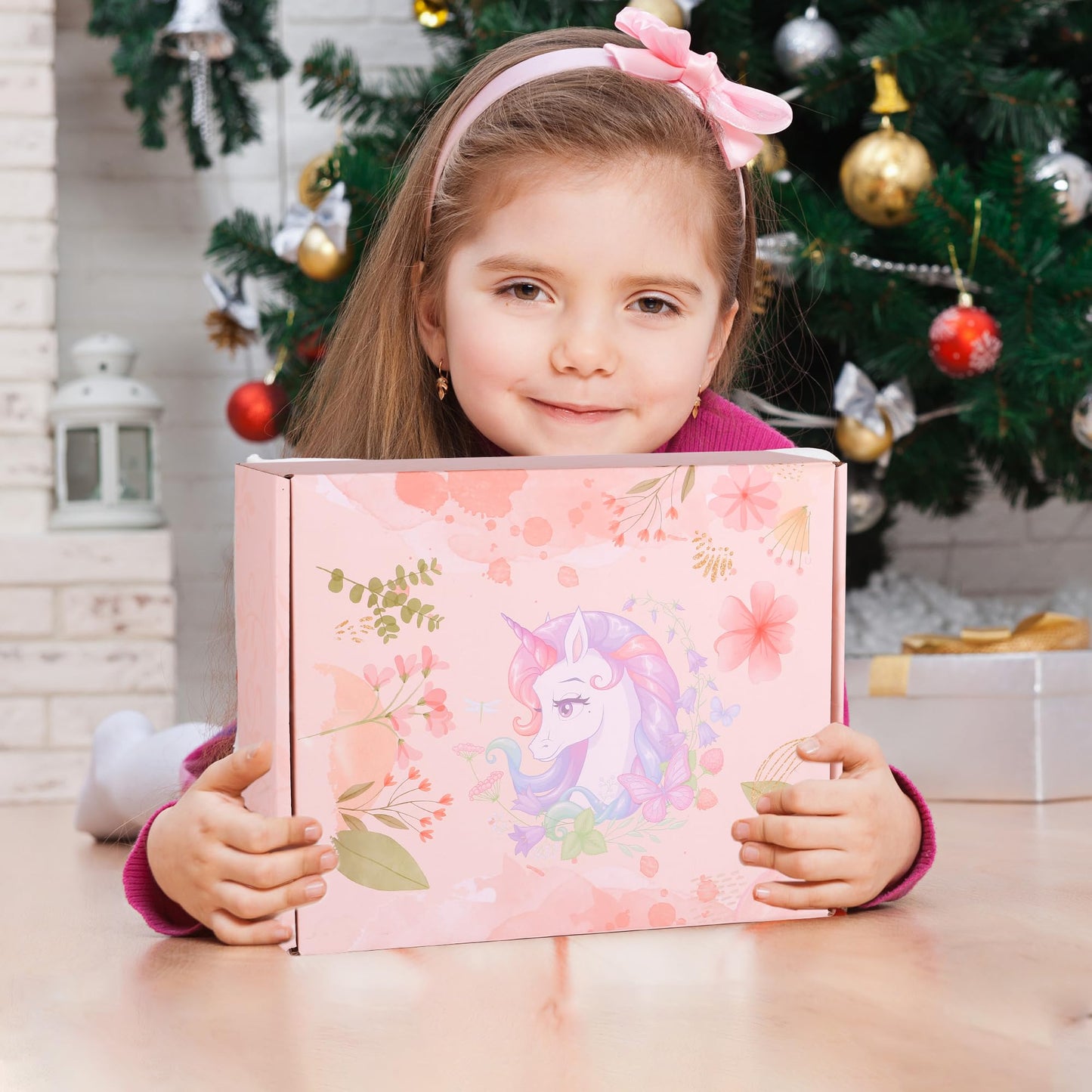 Haclury Unicorn Gifts Set for Girls Kids Toys Birthday Gift Box for Teen Girl, Easter Gifts for Kids Gift Age 6-8 Basket with Stainless Steel Tumbler/Crossbody Bag/Unicorn Headband