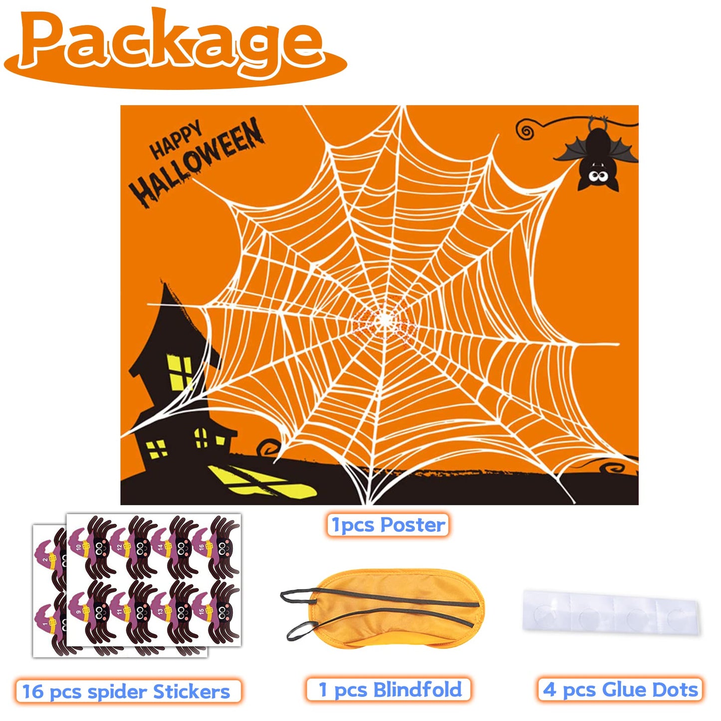 Funnlot Halloween Party Games for Kids Pin The Spider on The Web Halloween Party Games Activities Pin The Tail