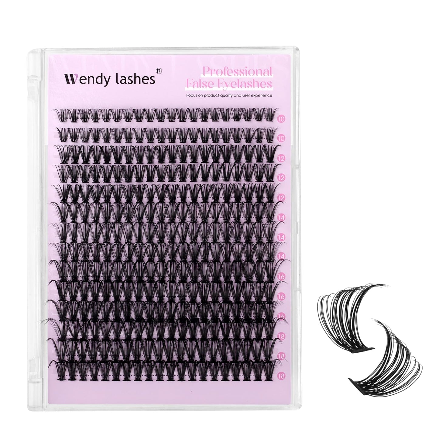 Lash Clusters 40D Wispy Individual Lashes 280PCS D-Curly Volume Lash Extensions 10-18mm Natural DIY Cluster Lashes for Beginners