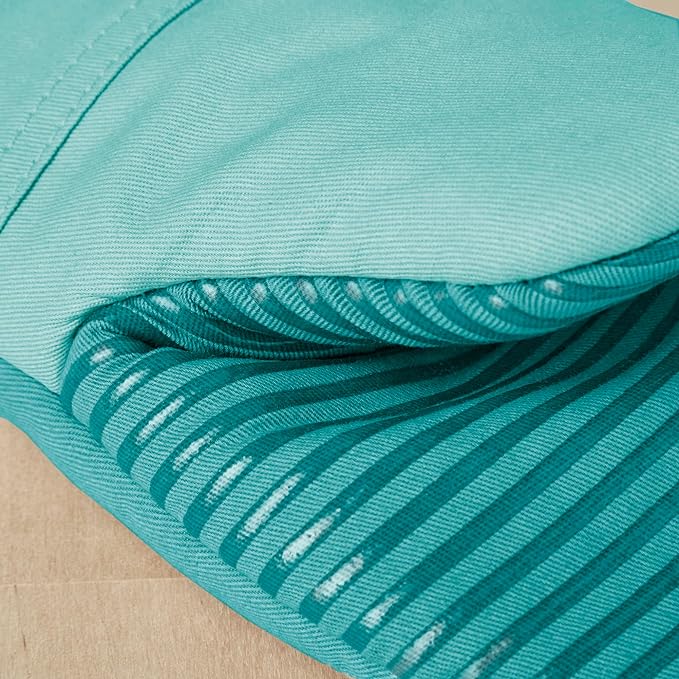 KitchenAid Beacon Two-Tone Non-Slip Oven Mitt Set, Aqua Sky, 5.75"x13", 2 Piece