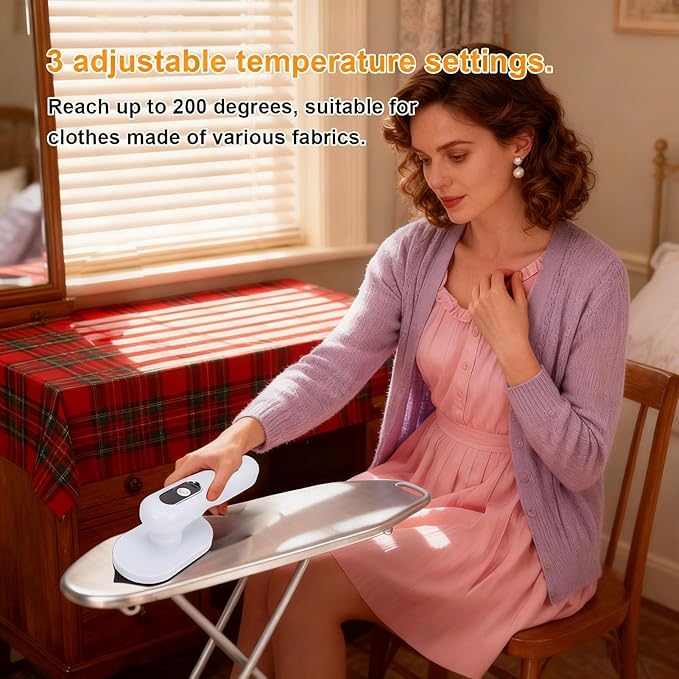 Diydeg Travel Steamer, Portable Handheld Steamer, 5s Heat Up Lightweight Cordless Garment Iron with Handle, 3 Steam Mode, 40 Minutes of Continous Steam for Travel, Business, Home