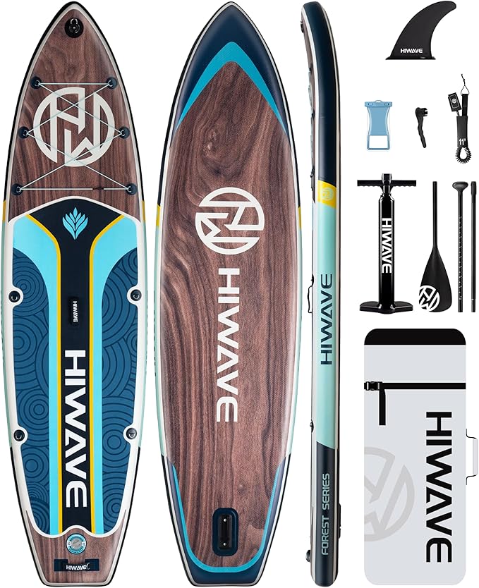 Hiwave Inflatable Paddle Board 11 '* 34 "* 6" Extra Wide Sup Board, 420lb Capacity Paddle Board for Adults, Suitable for S...