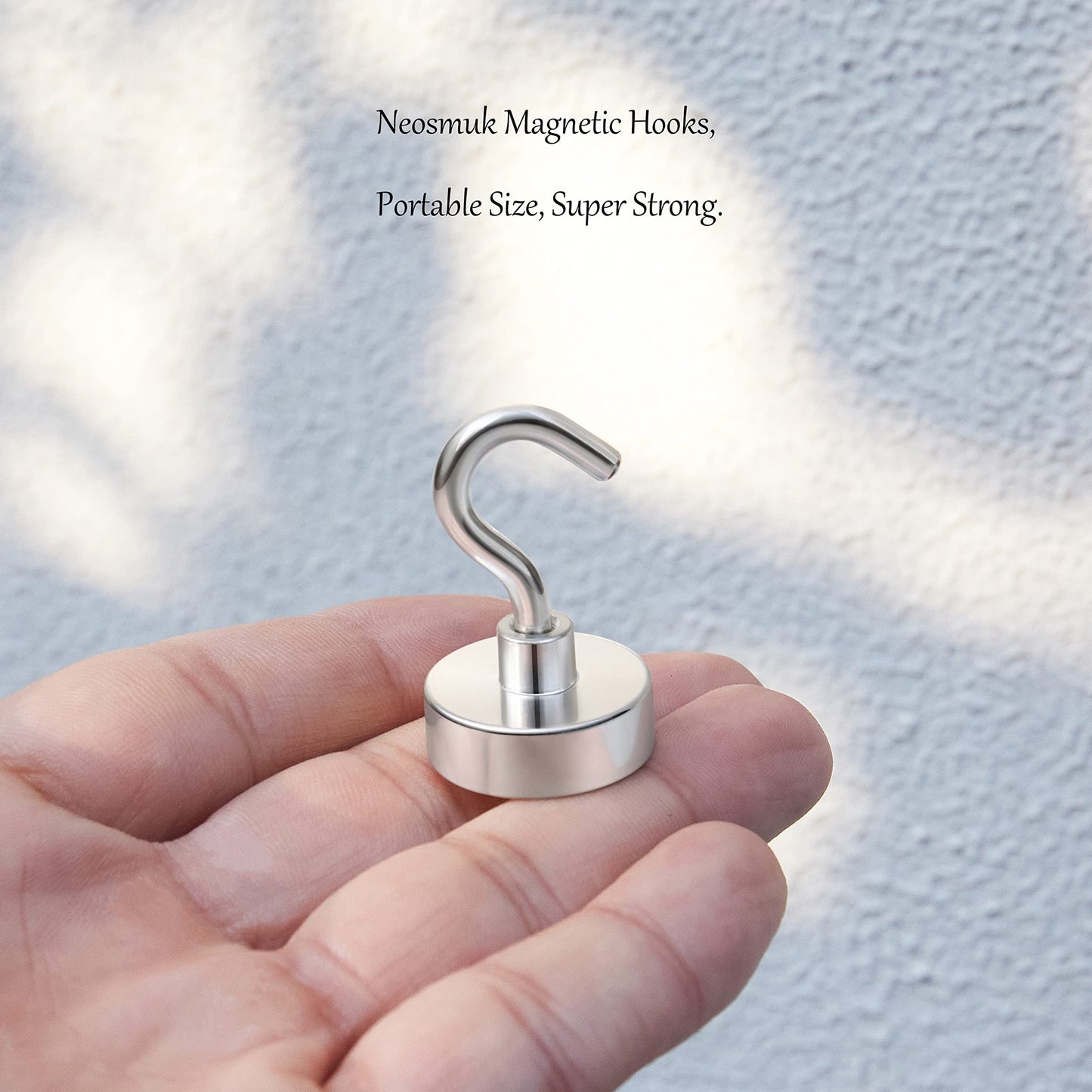 Neosmuk Magnetic Hooks,Heavy Duty Earth Magnets with Hook for Refrigerator, Extra Strong Cruise Hook for Hanging, Magnetic Hanger for Cabins, Grill (Silver, 6 Pack)