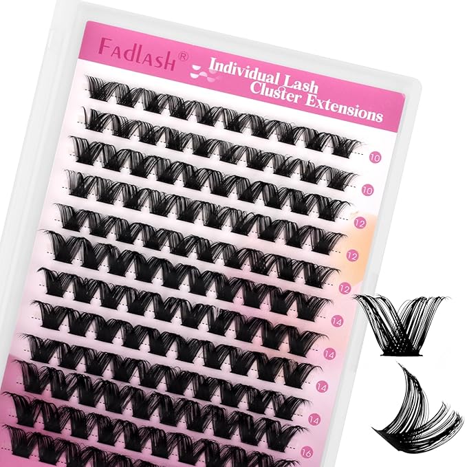 Lash Clusters 10-16mm 120pcs Individual Lashes Cluster Mixed Tray D Curl Lash Clusters DIY Eyelash Extensions Individual Cluster Lashes DIY Lash Extension Kit Home (F10-0.07D, 10-16mm)