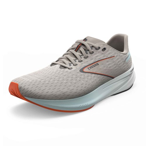 Brooks Men’s Hyperion Neutral Running Shoe - Grey/Skylight/Red Orange - 8.5 Medium