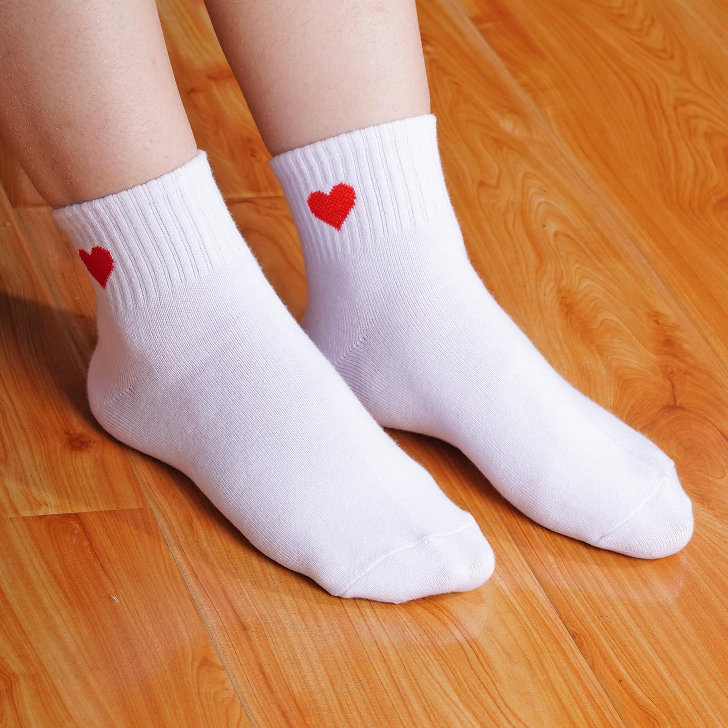 choyaxo 3Pairs Valentine Heart Ankle Socks Cute Soft Novelty Crew Socks for Women Girls