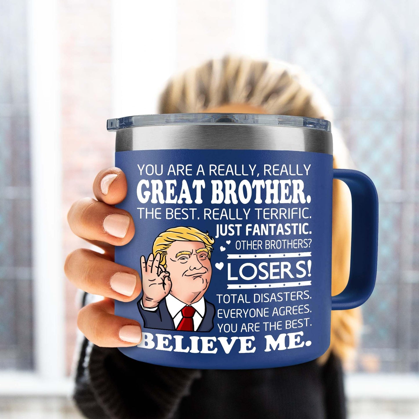 TOBYOVU Brother Gifts - Fathers Day Cups For Brother - You're A Great Brothers Gift - Birthday Gifts For Big Bro, Old Sibling From Sister, Younger - Funny Gift Ideas For Bro, Brothers Adult