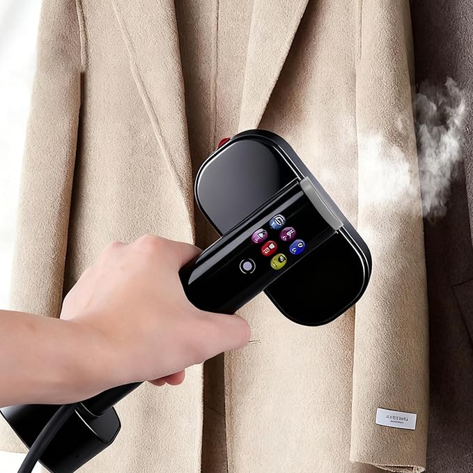 Travel Steamer for Clothes, Lcd Display, 1300W Powerful Garment Steamer, Clothes Steamer Handheld, Portable 2-in-1 Travel Iron for Clothes, 200ml Water Tank, 10S Fast Heat-up, for Travel and Home