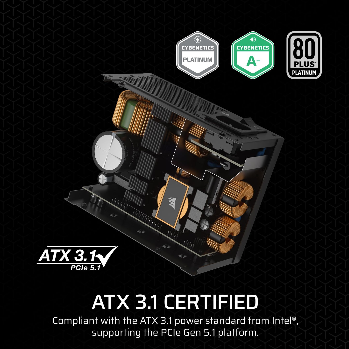 Corsair Sf850 (2024) Fully Modular Low Noise 80 Plus Platinum Atx Power Supply - 3.0 Compliant - Pcie 5.0 Ready - Sfx-To-Atx Bra