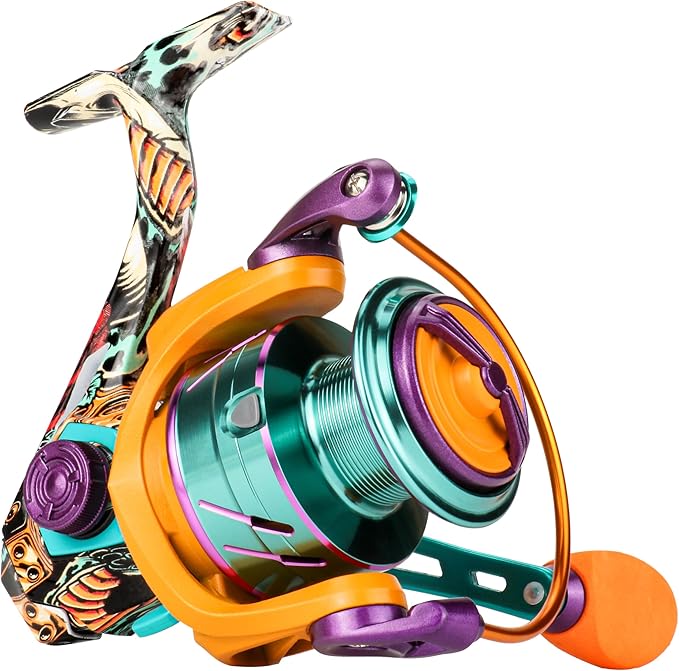 RUNCL Spinning Reel – Billings 5.2:1 Gear Ratio, Max Drag 22.05 LB, Lightweight, Interchangeable Left/Right Hand, Ideal fo...