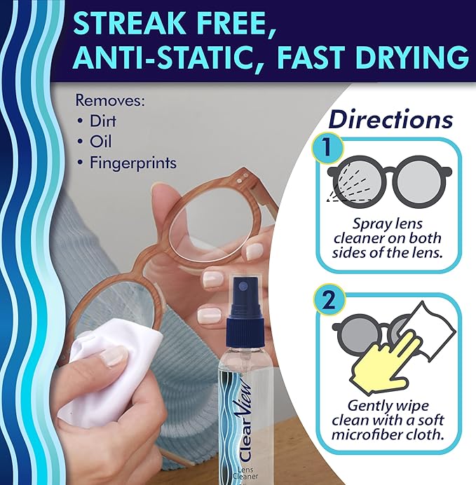 Lens Cleaner Spray – 25 Pack 2oz Bottles | Premium Streak-Free Glasses & Screen Cleaning Solution for Eyeglasses, Cameras, Phones, Laptops – Travel Size, Personal Use