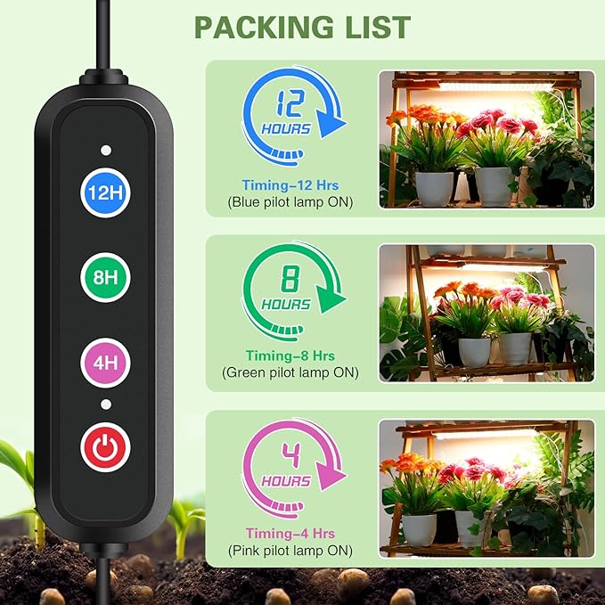 100W Ultra-Thin Panel Full Spectrum Grow Lights, 1536 LEDs Growing Light for Indoor Plants with Daisy Chain Function, Grow Lights for Seed Starting with 4/8/12/16/20H Auto On/Off Timer (8pcs)