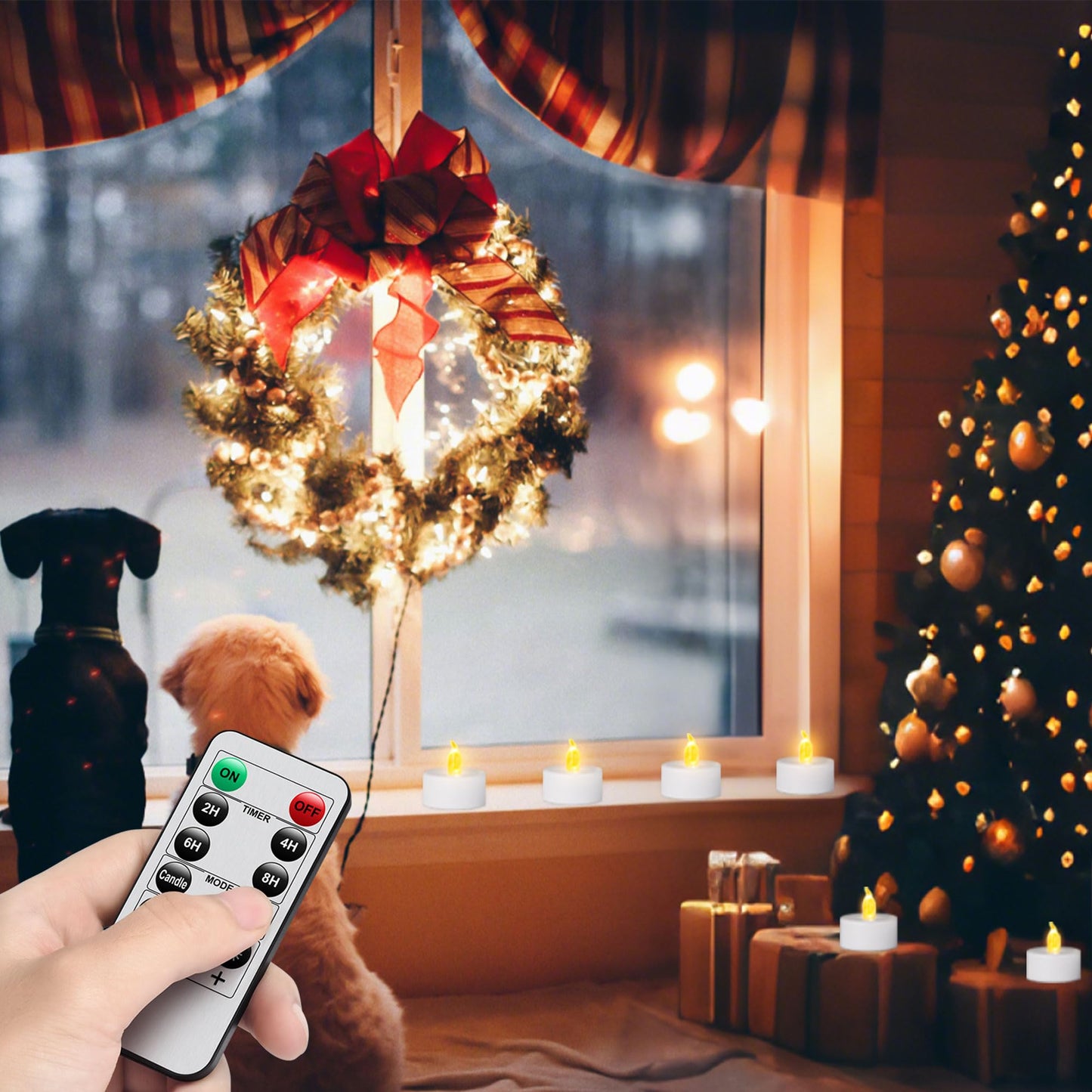 TSLVIC LED Tea Light Remote Control Candle,Flickering Flameless LED Candle,Long Lasting,Battery Operated with Timer for Home Decoration Seasonal &Festival Celebration WarmYellow (50pcs)