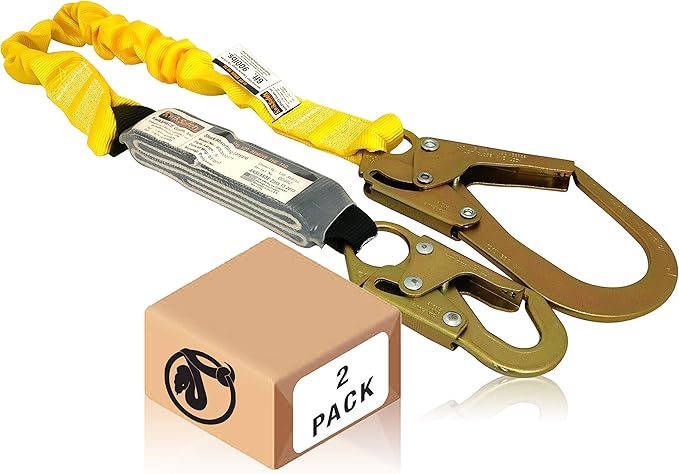 KwikSafety - Charlotte, NC - BOA [2 PACK] External Shock Absorber Single Leg 6ft Safety Lanyard OSHA ANSI Fall Protection ...