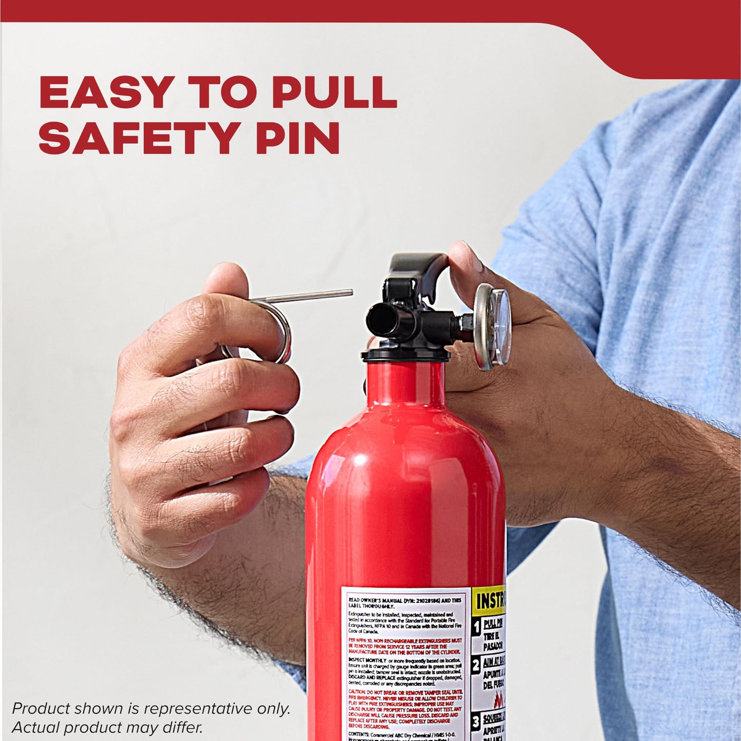 Kidde Basic Fire Extinguisher for Home, Office, Residential, Single-Use, 5BC
