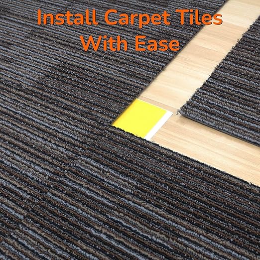 Carpet Tile Tape Double Sided 4" x 4", 125 Tabs Per Pack, Adhesive Connectors for Hardwood Floors, Stair Treads, Tile Floors