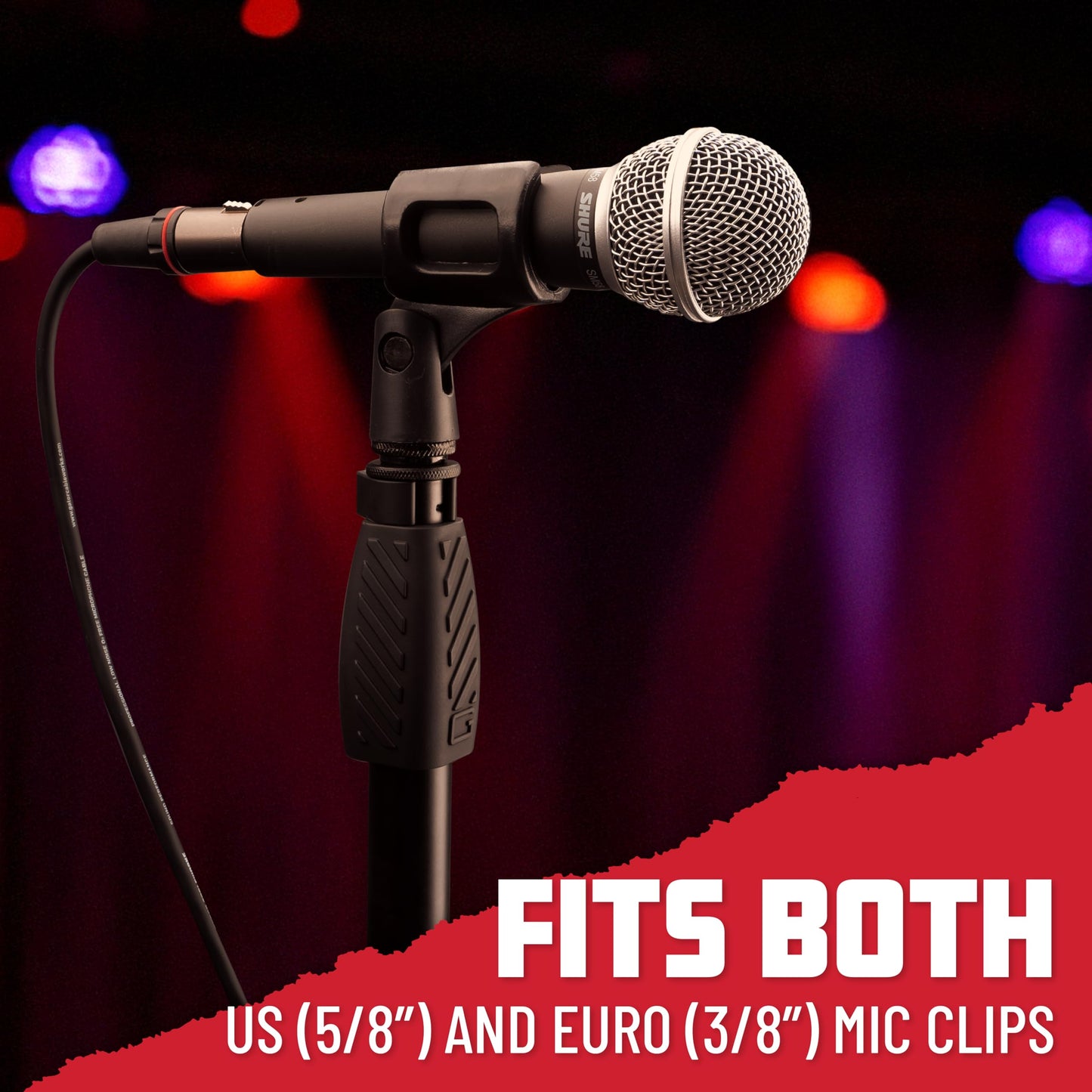 Gator Frameworks Microphone Stand With 10 Weighted Base And Soft Grip Twist Clutch Height Adjustment, (Gfw-Mic-1000)
