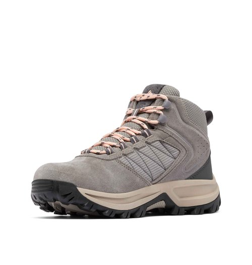 Columbia Womens Transverse Suede Waterproof Hiking Boot, Stratus/Blush Rose, 9 Wide