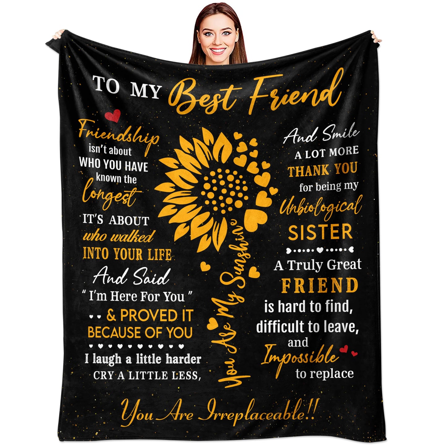Mlkdcid Gifts for Best Friend, Friendship Gifts for Women, Best Friend Birthday Gifts Throw Blanket 60" x 50", Bestie Gifts for Woman, BFF Gifts, Soul Sister Gifts