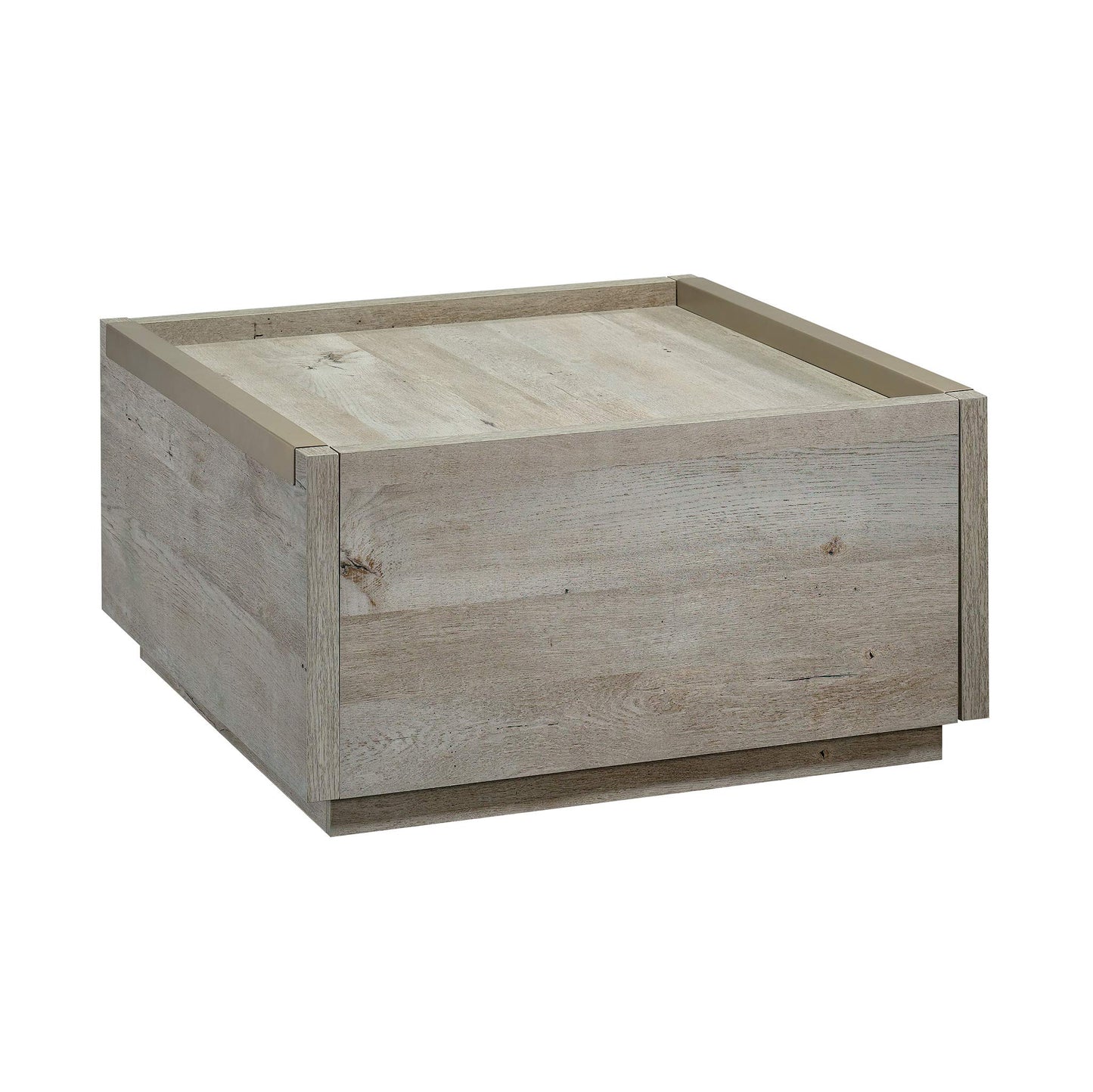 Sauder Manhattan Gate Square Coffee Table, Mystic Oak, 2 Drawers, Modern Farmhouse