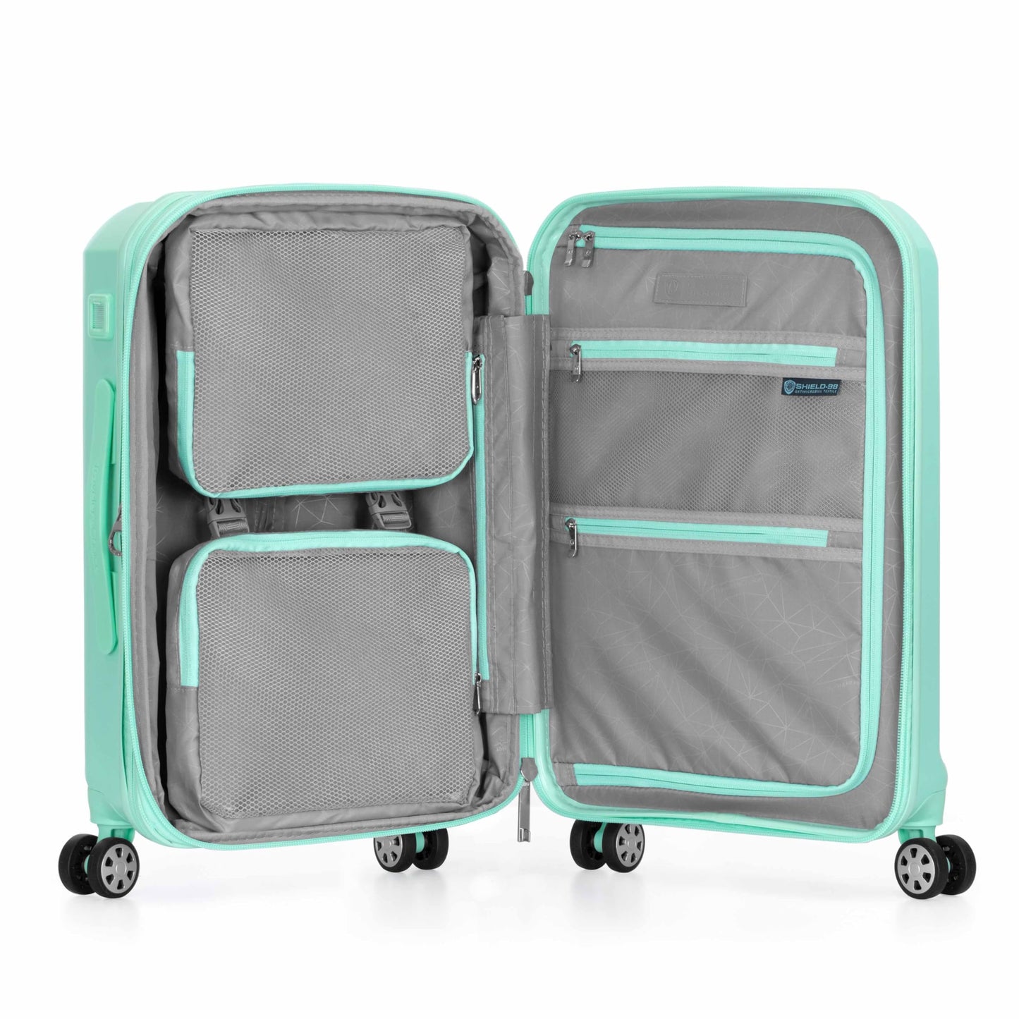 Traveler's Choice Pagosa Hardshell Expandable Luggage with Spinner Wheels, Mint, 22-Inch Carry-on