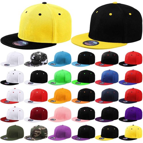 30 Pieces Snapback Hats for Men, Flat Bill Hat Caps Bulk Plain Blank Hip Hop Hats Blank Hat Caps Solid Color Flat Brim Adjustable Baseball Caps (Stylish Style)