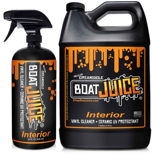 Boat Juice Interior Boat Cleaner 32oz & 1G Bundle - Boat Seat Cleaner, Boat Vinyl Cleaner Protectant, Boat Carpet Cleaner, Boat Upholstery Cleaner, Boat Cleaning Supplies (Kit)