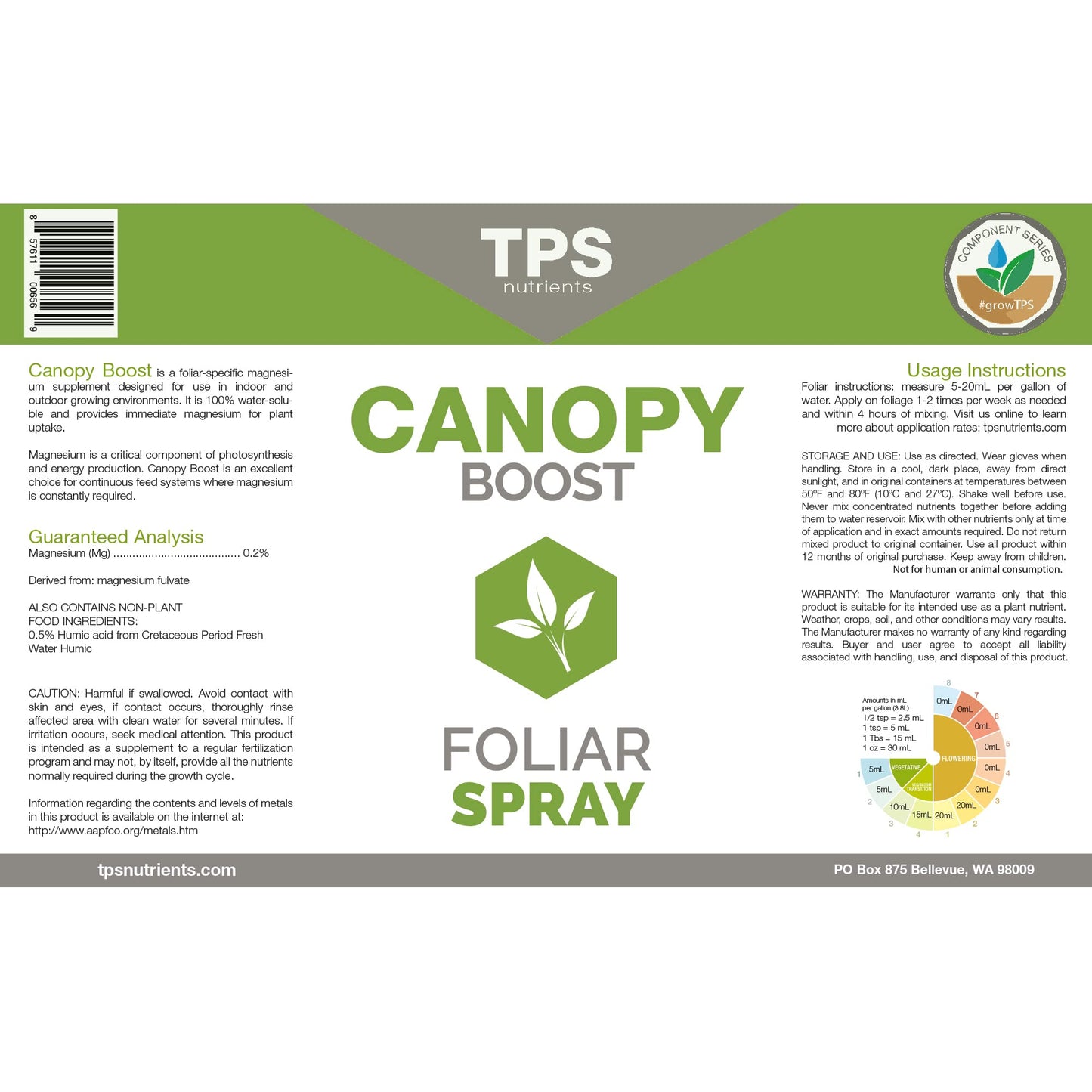 Canopy Boost Foliar Spray for All Plants, Boosts Photosynthesis and Corrects Common Yellowing by TPS Nutrients, 1/2 Pint (8 oz)