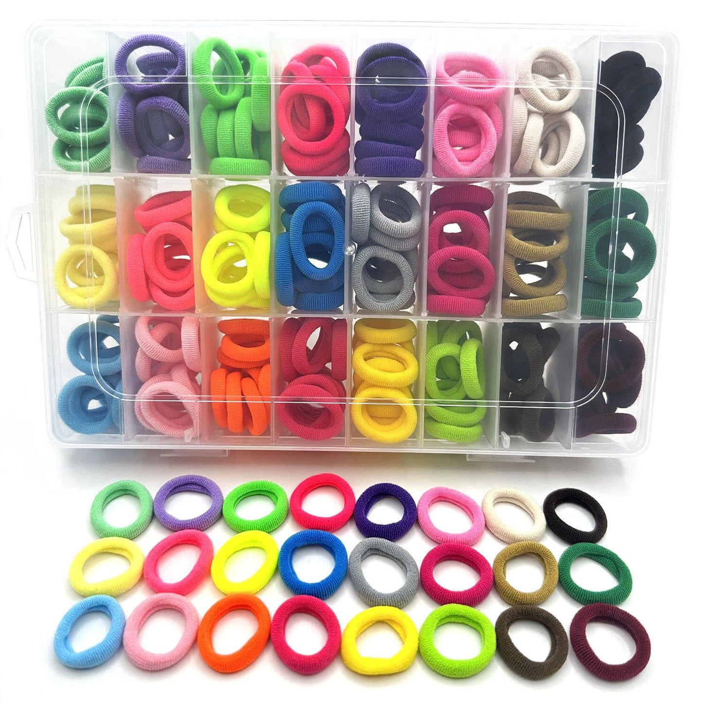 288 Pcs Toddler Hair Ties, Soft Seamless Cotton Hair Ties, Multicolor Small Hair Bands for Little Girls and Kids, Elastic Hair A