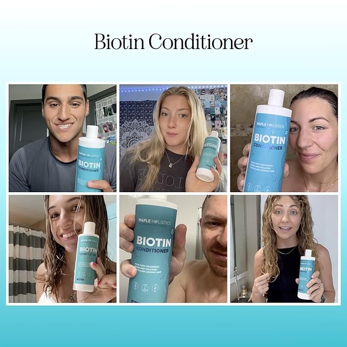 Biotin Conditioner for Thinning Hair - Volumizing Conditioner for Fine Thin & Weak Hair - Sulfate Paraben & Silicone Free with Nourishing Plant Proteins Argan Oil Green Tea & B Vitamins (32 Fl Oz)