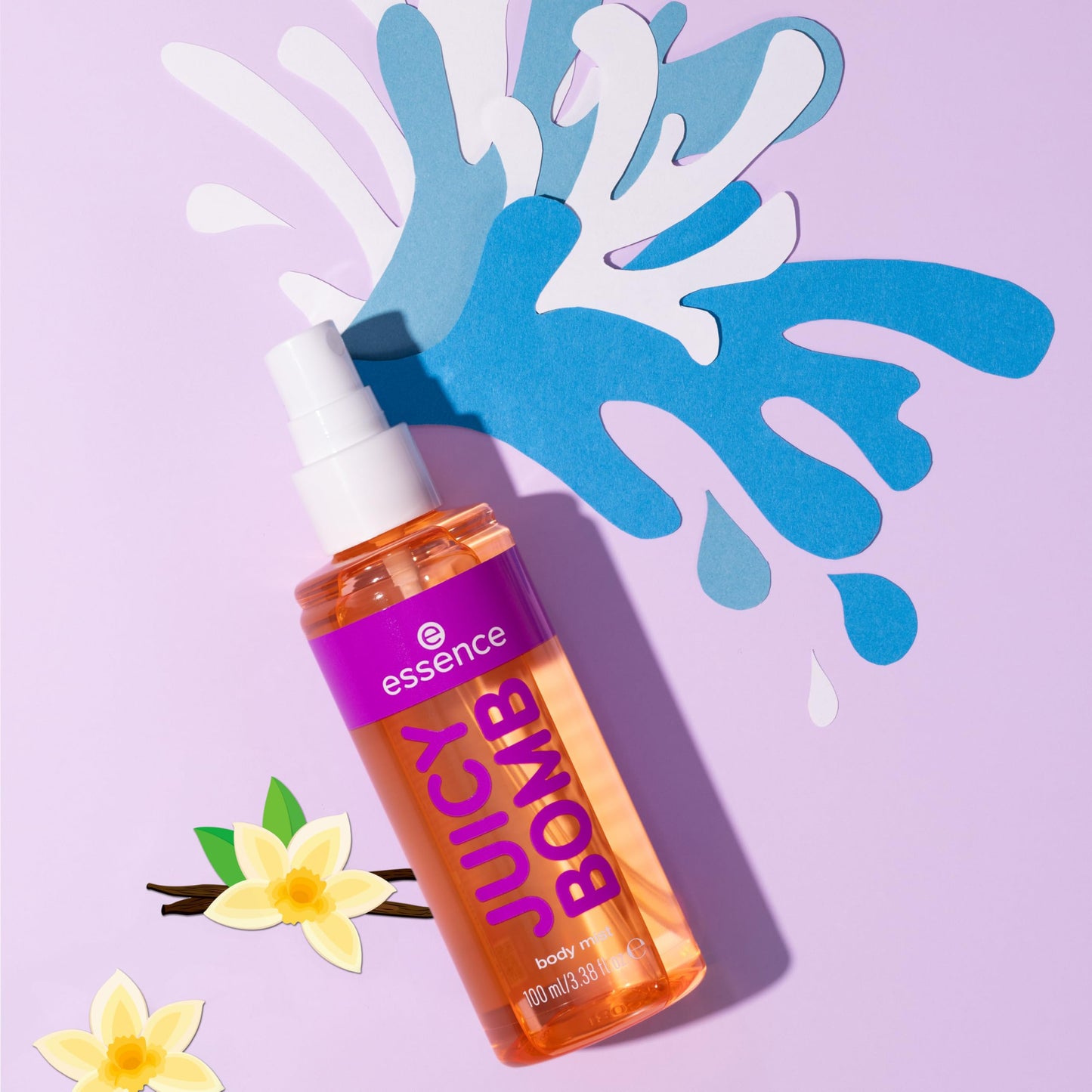 essence | Juicy Bomb Body Mist| Sweet Vanilla with Plum & Amber | Long-Lasting, Travel-Friendly & Vegan (01 | Vanilla)