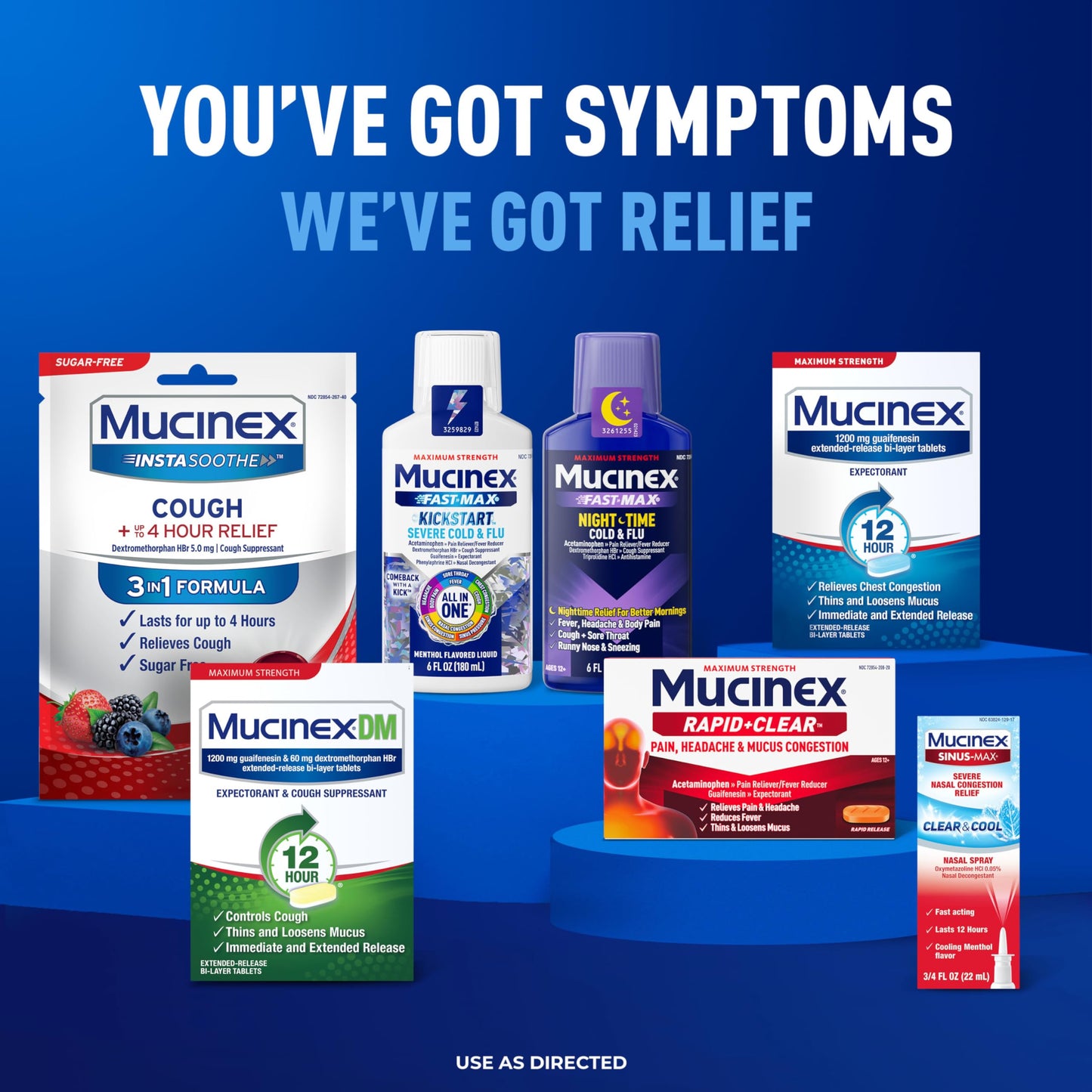 Mucinex Fast-Max Kickstart Severe Congestion & Cough & Nighttime Cold and Flu Medicine for Adults, Powerful Over-The-Counter Medication for Mutli-Symptom Relief, 2x6 Fl Oz