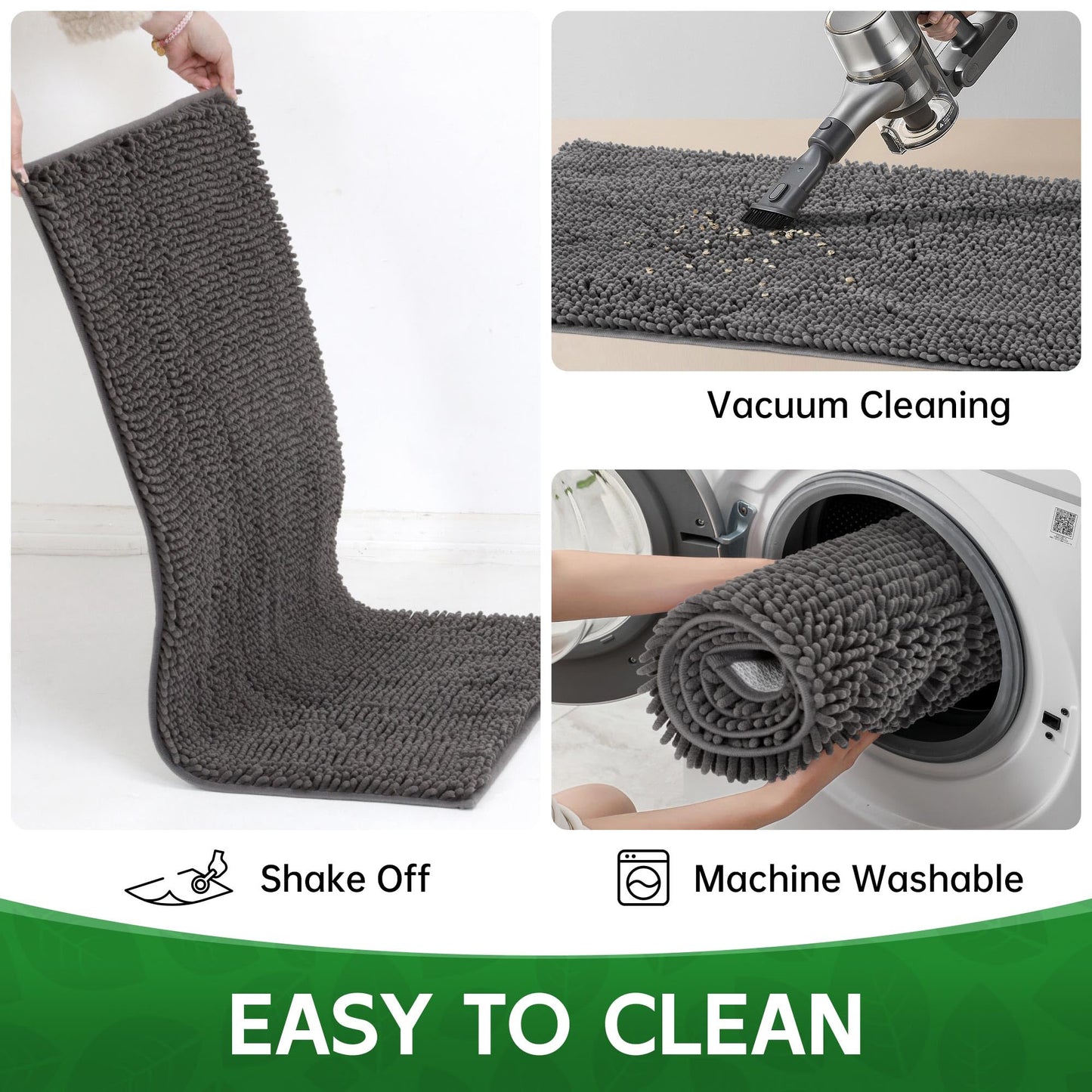 Dog Door Mat Indoor Entrance, 48" x 30" Absorbent Quick-Drying Mud Rugs, Non-Slip Door Rugs for Entryway Indoor Washable, Soft Chenille Dog Mat for Muddy Paws