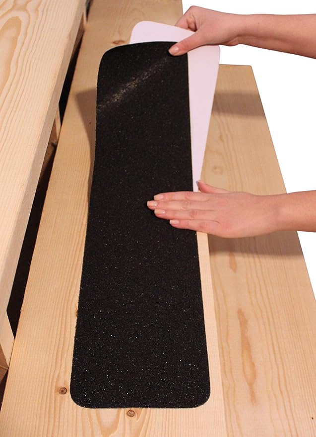 6"x40" Stair Treads Non-Slip Outdoor Tape - 10-Pack Black Anti-Slip Strips