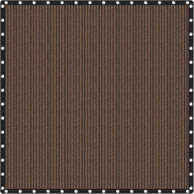 VICLLAX Shade Fabric Sun Shade Cloth Privacy Screen with Grommets for Patio Garden Pergola Cover Canopy 20x20 FT, Mocha