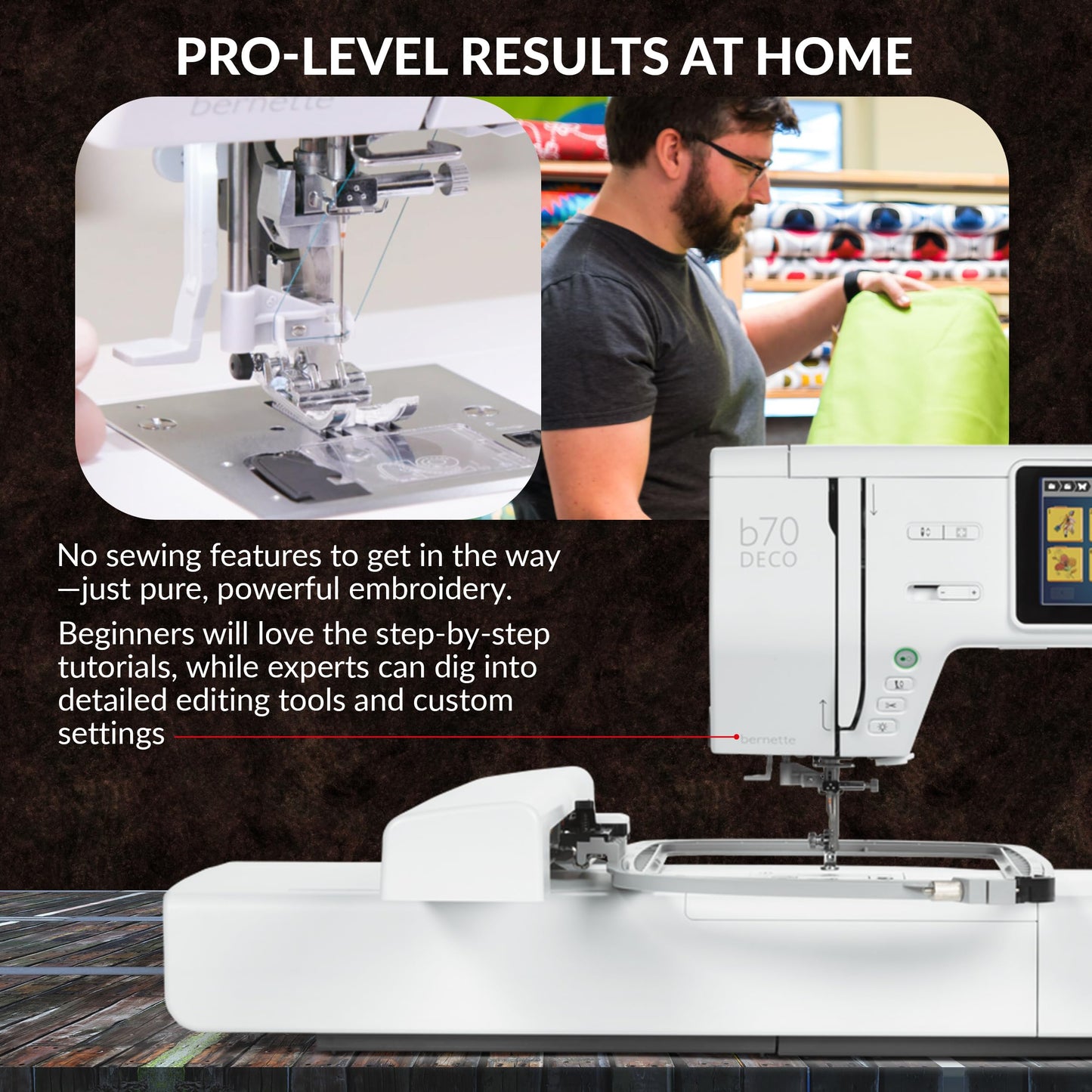 Bernette B70 Embroidery Machine Bundle - Heavy Duty Embroidery Machine with $300 Worth of Embroidery Tools and Accessories Great for Beginners and Experts