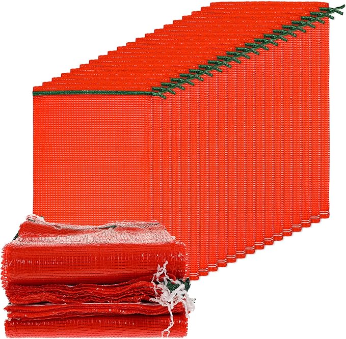 50 PCS Mesh Bags for Vegetables, Mesh Onion Bag 11"×18" Produce Bags Reusable Breathable Vegetable Storage Net Bag Meshs Drawstring Onion Meshs Storage-Bag for Vegetables, Onions, Potatoes