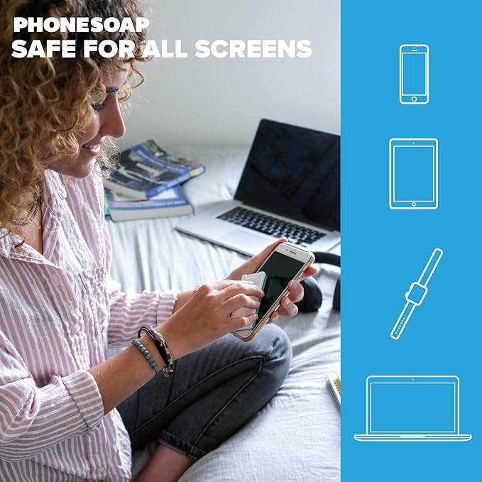 PhoneSoap Shine - 2 in 1 Cell Phone and Screen Cleaner with Attached Microfiber Cloth (5 Pack - 5 Colors)