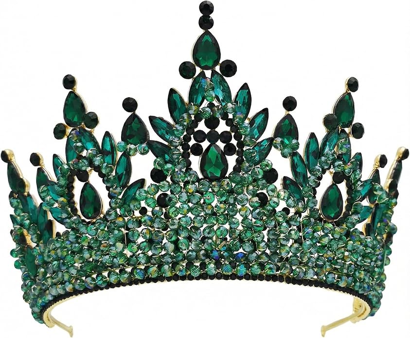 Large Tiaras and Crowns for Women Crystal Tall Pageant Crowns Rhinestone Royal Queen Headband Princess Quinceanera Headpie...