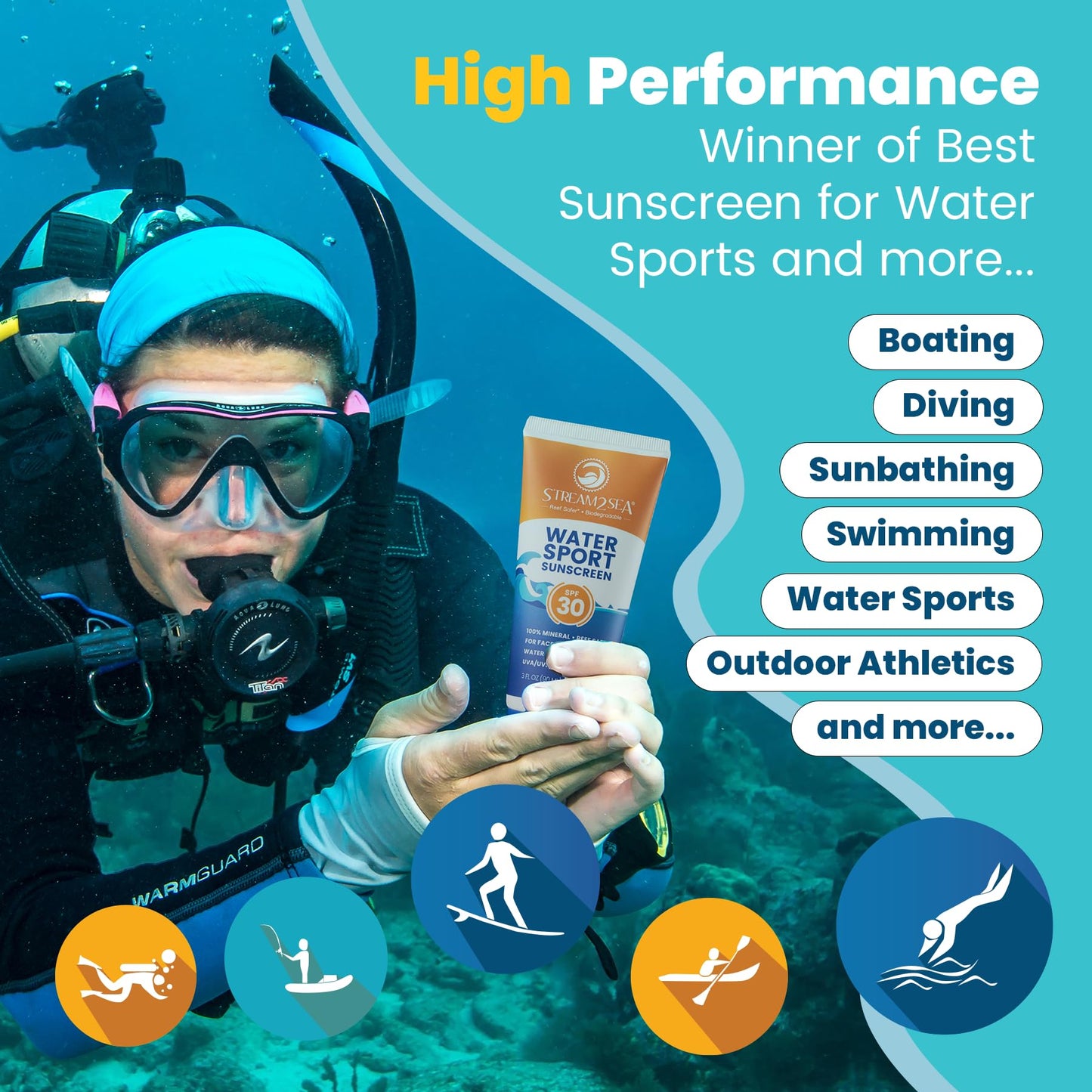 STREAM 2 SEA SPF 20 Tinted Sunscreen Biodegradable and Reef Safe, 1 Fl oz Travel Size Pack of 3, Paraben Free Non Greasy and Moi