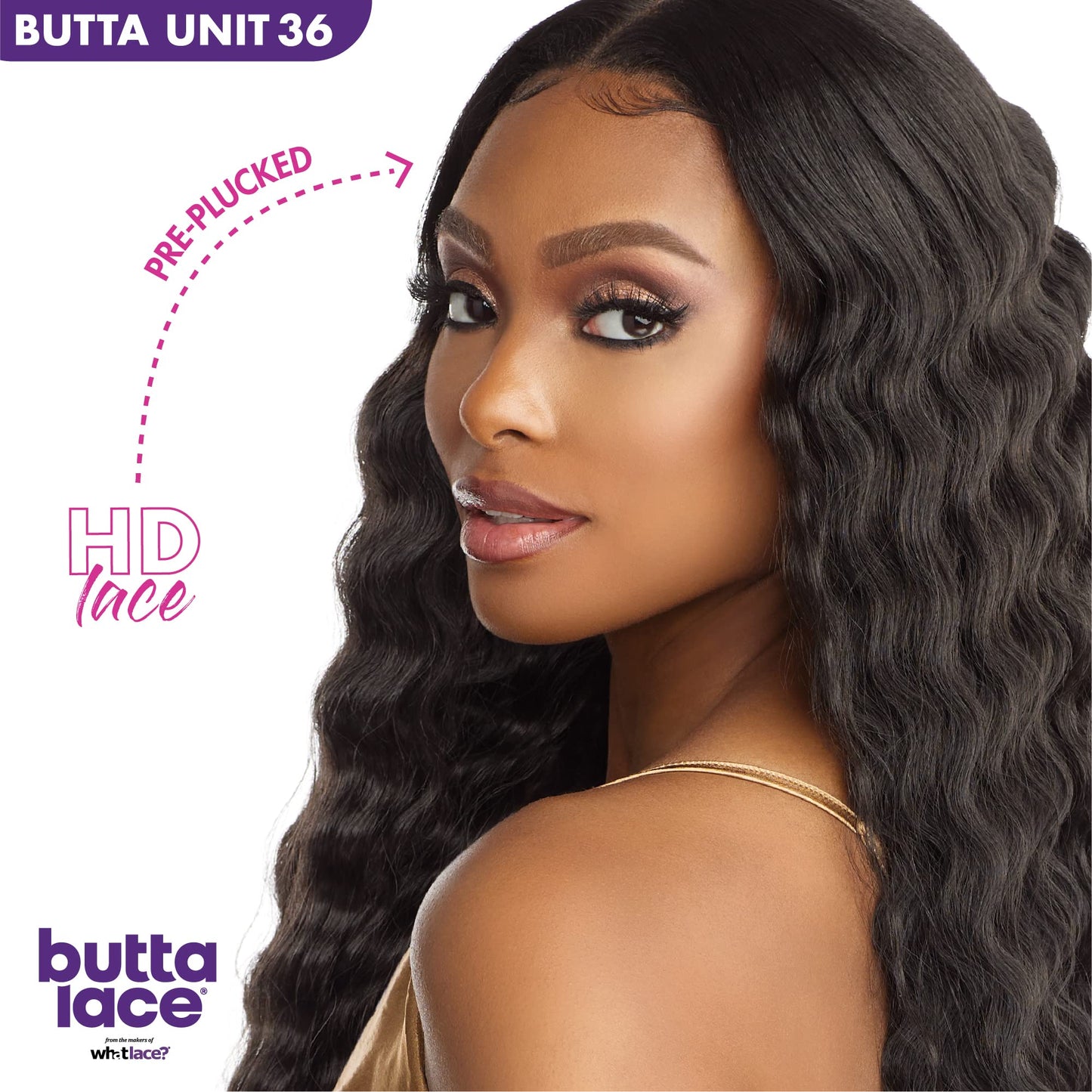 Sensationnel Butta Lace Wigs - Unit 39 Extra Wide 5 Inch Deep Parting Synthetic Preplucked Hairline Glueless Lacefront (2 DARKBR
