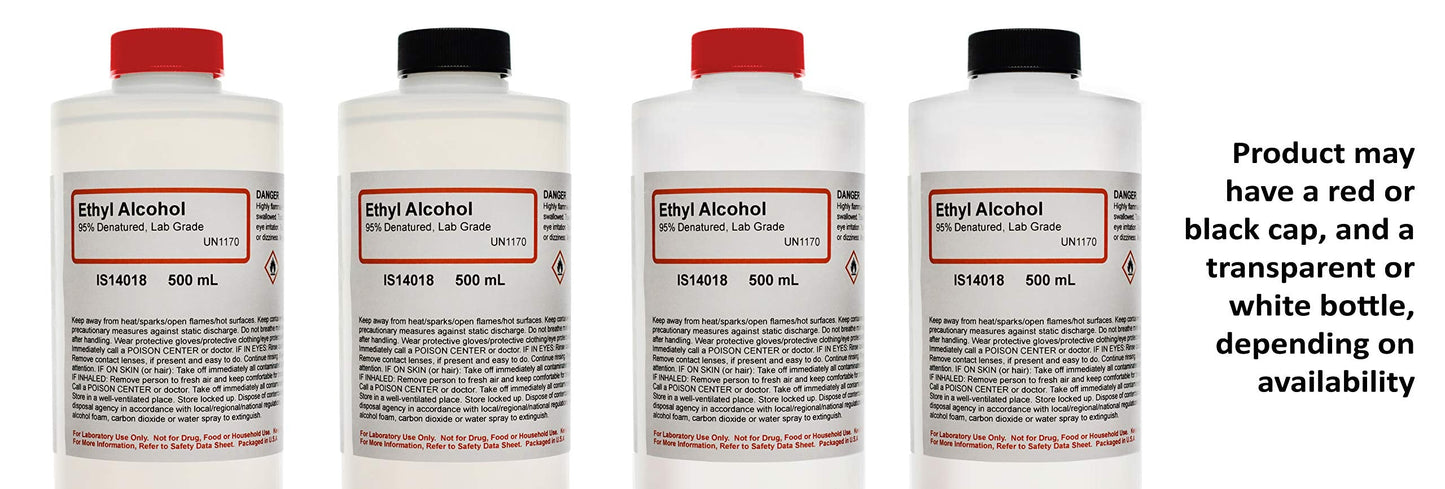 95% Ethyl Alcohol, 16oz - Denatured Ethanol Alcohol - Laboratory-Grade, Not for Topical Use - The Curated Chemical Collection