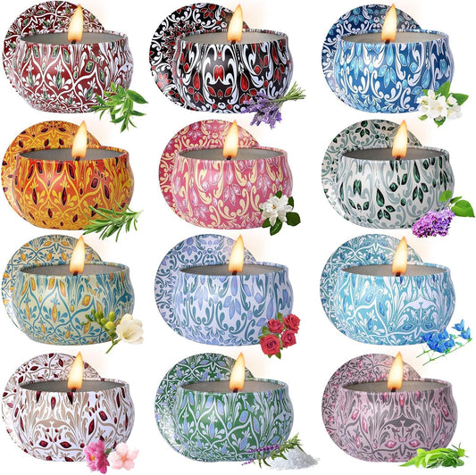 Alikiai Scented Candles for Women, Candles for Home Scented, 12 Pack Soy Wax Christmas Gifts Sets, Birthday Gifts for Women Best Friends Sister Colleague