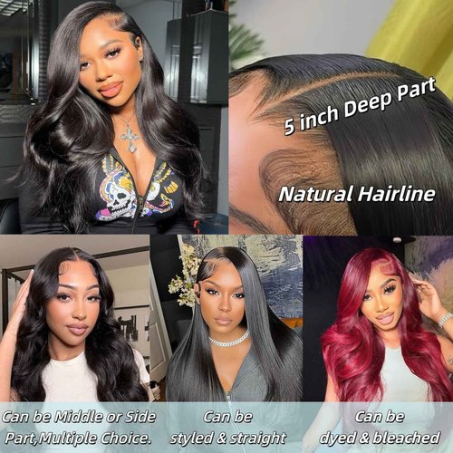 5x5 SKINLIKE 100% Real HD Lace Closure Body Wave Human Hair Closure 0.095mm Ultra-thin Invisible Swiss HD Lace Closure Pre Plucked Small Single Knots Brazilian Virgin Human Hair Closure 18inch