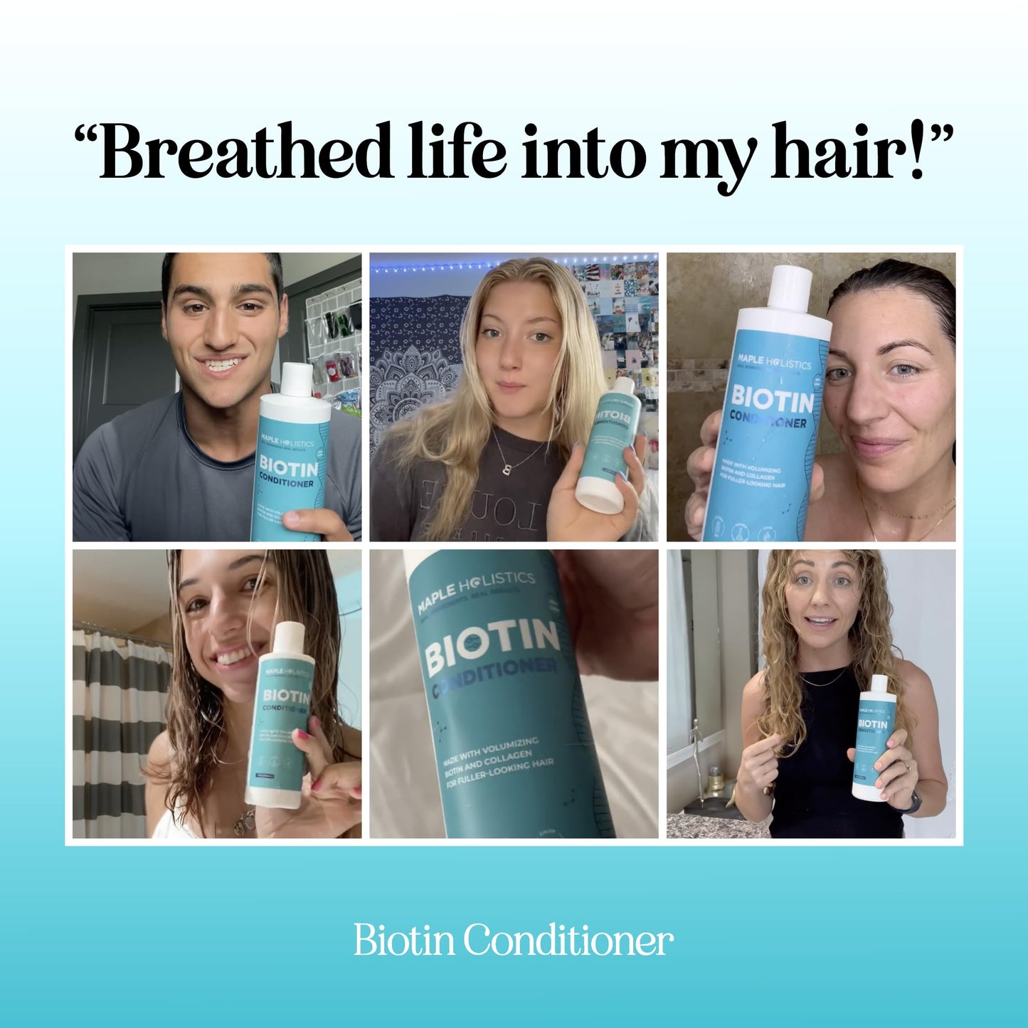 Biotin Conditioner for Thinning Hair - Volumizing Conditioner for Fine Thin & Weak Hair - Sulfate Paraben & Silicone Free with N